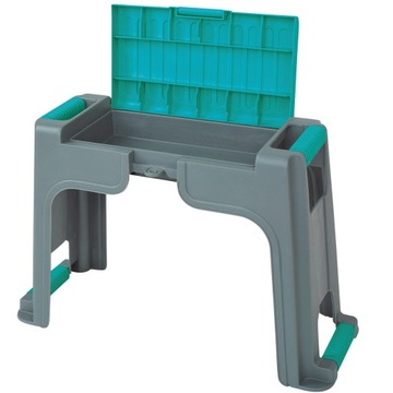 Садовый табурет на коленях с местом для хранения и стулом