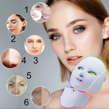 КРАСОТА СВЕТОДИОДНАЯ МАСКА 7 ЦВЕТОВ ДЛЯ ЛИЦА, ШЕИ И ГРУДИ