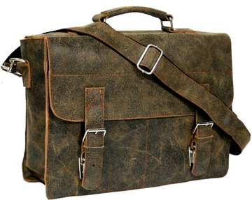 Torba skórzana męska na ramię listonoszka vintage polska produkcja A4 brąz