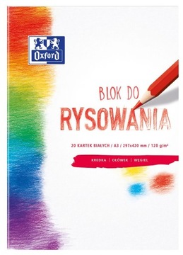 Blok rysunkowy OXFORD A3 120g biały 20k