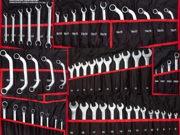 KLUCZE PŁASKO OCZKOWE GIĘTE TORX ZESTAW 47szt M