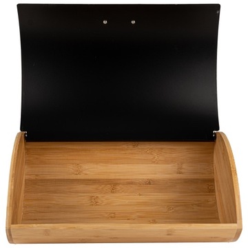 ЧЕРНАЯ ХЛЕБНАЯ КОРОБКА БАМБУК ДЕРЕВЯННЫЙ КОНТЕЙНЕР ДЛЯ ХЛЕБА СТАЛЬ