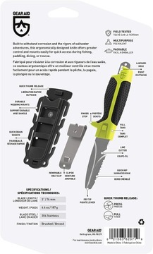 НОЖ GEAR AID — TANU: СПАСЕНИЕ/ДАЙВИНГ + ЧЕХОЛ