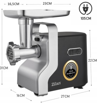 МЯСОРУБКА МЕТАЛЛ ПРЕМИУМ МОЩНОСТЬ 2100ВТ