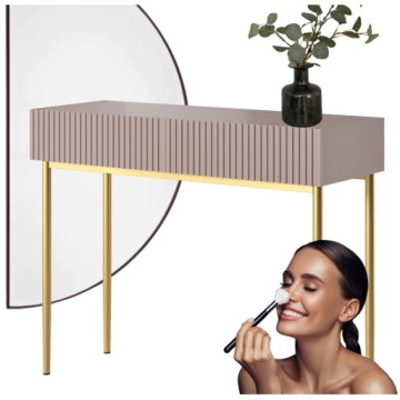 КОНСОЛЬ СТИЛЬ ГЛАМУР, ЯЩИК ДЛЯ ЧЕРТЕЖЕЙ, ЯЩИКИ НИКОЛЬ, 100 см, рама из МДФ золотого цвета