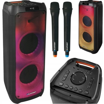 BLAUPUNKT GŁOŚNIK BLUETOOTH PartyBox 2 MIKROFONY PILOT KARAOKE 1000W PB10DB