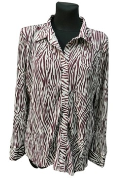 Missguaided bluzka koszula plisowana wzorzysta 44