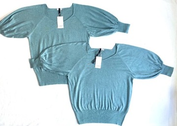 Sweter z dzianiny z szerokimi rękawami roz. L
