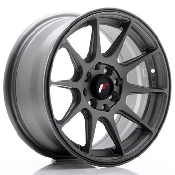 Japan Racing JR11 15x7 ET30 4x100 4x108 Matt Gun Metal komplet + ceramika