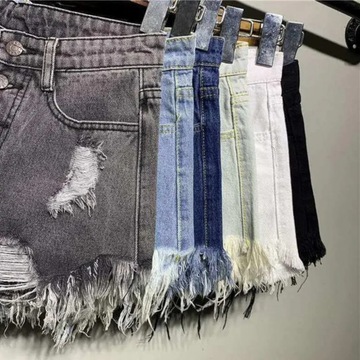 Summer Denim Shorts Women Tassel Ripped Jeans Shor