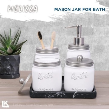 Набор из 5 аксессуаров для ванной комнаты Premium Mason с дозатором мыла, Rustic