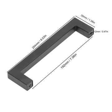 МЕБЕЛЬНАЯ РУЧКА МАТОВАЯ ЧЕРНАЯ 12MM ВИНТЫ 192MM