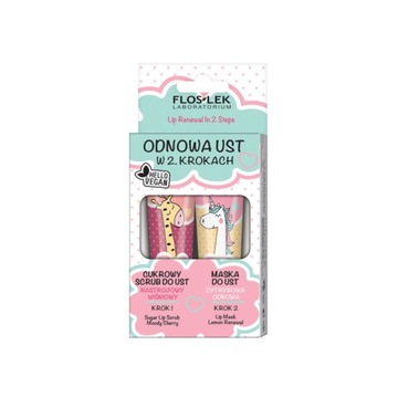 Vege Lip Care zestaw odnowa ust w 2 krokach cukrow