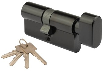 Wkładka z gałką STEIER G30x30 Czarny Mat 4 klucze