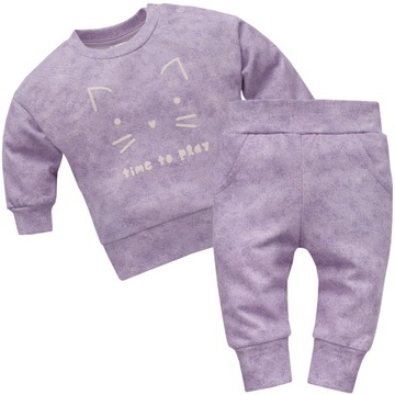 Fioletowy dres dla dziewczynki bluza i spodnie 86