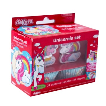 Формочки для маффинов + топперы - UNICORNS - 24x