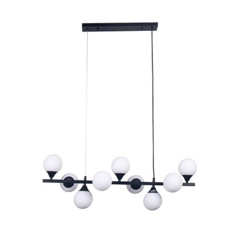 Lampa Sufitowa Wisząca Żyrandol Do Salonu Jadalni Czarna 9 Kul Szklanych