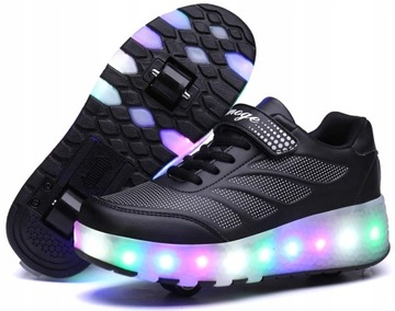 BUTOROLKI BUTY SPORTOWE Z ROLKAMI ROLKI WROTKI LED Z POLSKI ROZMIAR 34