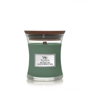 Mała świeca Mint Leaves & Oak Birch Woodwick