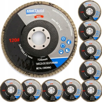 10xKD968 TARCZA LISTKOWA DO SZLIFOWANIA 125mm P100