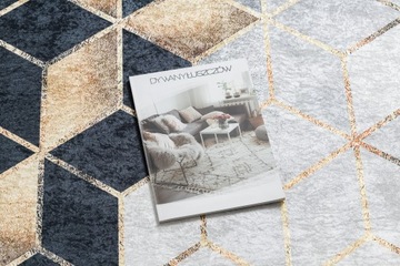 ПРОТИВОСКОЛЬЖАЮЩИЙ МОЮЩИЙСЯ КОВЕР 120x170 HEXAGON ROMBY gold #I086