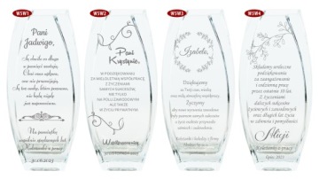 Стеклянная ваза с гравировкой 32 см BIRTHDAY ANNIVERSARY Свадебная годовщина новоселье