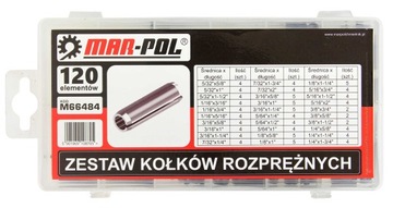 ZESTAW KOŁKÓW ROZPRĘŻNYCH KOMPLET 120 CZĘŚCI
