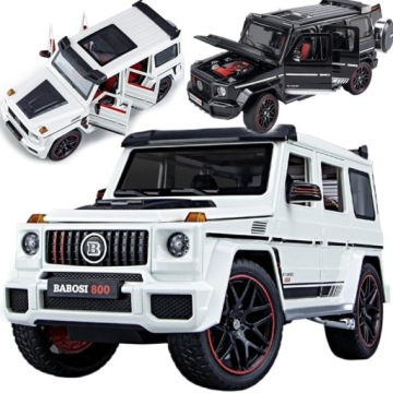 MERCEDES BRABUS G800 металевий 1:24 вогні звук диск білий чорний