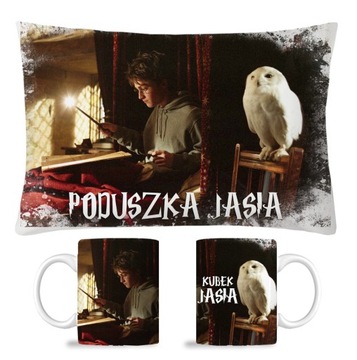 ZESTAW KUBEK + PODUSZKA HARRY POTTER + IMIĘ FANA