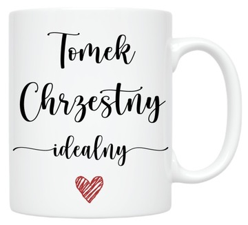 Kubek CHRZEST KOMUNIA ŚLUB podziękowanie dla CHRZESTNYCH + DOWOLNE IMIĘ w1