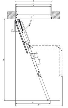 Чердачная лестница FAKRO LWK PLUS 70x130 до 3,05 м