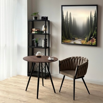 КРУГЛЫЙ СТОЛ 80 см LOFT DSW ЧЕРНЫЙ ЖУРНАЛЬНЫЙ СТОЛИК ДЛЯ КУХНИ-СТОЛОВОЙ-ГОСТИНОЙ