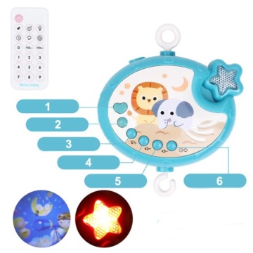 Кроватка-карусель световой проектор LED регулятор громкости + пульт дистанционного управления