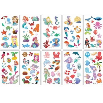 10Pcs Small Tattoo Stickers Children Cartoon Christmas gift Festival Fake S