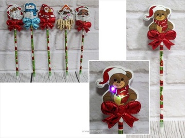Długopis świąteczny bożonarodzeniowy LED świecąca 22 cm