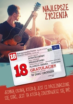 Kartka na osiemnastkę z dowodem osobistym GIFT144