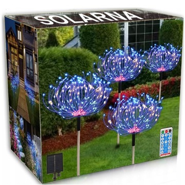 LAMPA SOLARNA OZDOBA OGRODOWA LED DRZEWKO DMUCHAWCE FAJERWERKI 4SZT