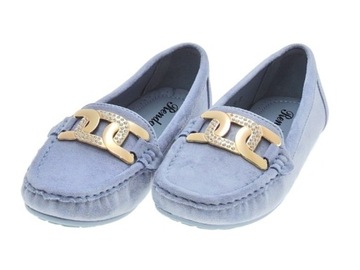 DAMSKIE ZAMSZOWE MOKASYNY blue r.41