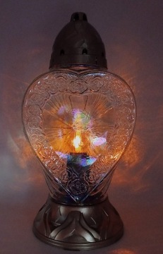 СОЛНЕЧНАЯ СВЕЧА С ГРАВИНОЙ гробницы, ЗОЛОТОЕ СТЕКЛО, ПРОЧНОЕ СЕРДЦЕ СО ВСТАВКОЙ 36 СМ