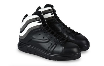 Emporio Armani Teksturowane skórzane buty 39,5