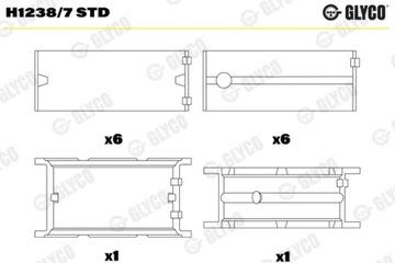 GLYCO H1238/7 STD ŠÁLKY HLAVNÍ