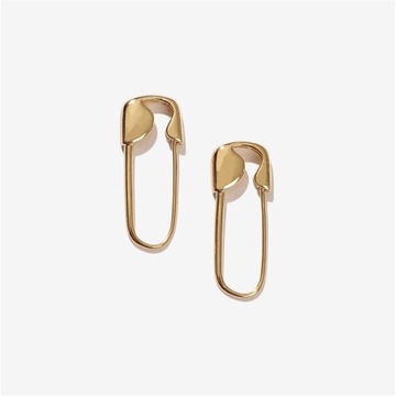 Gold U-shaped Stud Earrings Paper Clip Pin