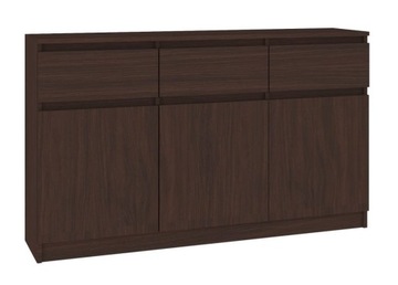 Komoda z półkami szufladami szafka wenge 140x99