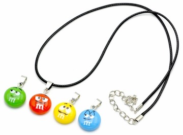 4 кулона M&M's m&ms + вощеная веревка