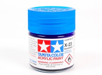 MODELARSKA FARBA AKRYLOWA NIEBIESKA TAMIYA 23ml X-23 CLEAR BLUE