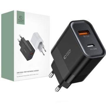 SZYBKA ŁADOWARKA SIECIOWA USB-C PD-30W / QC3.0 3A