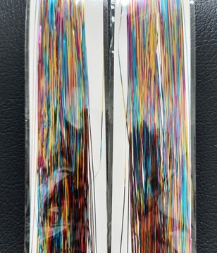 РАЗНОЦВЕТНЫЕ ПРЯДКИ ДЛЯ ВОЛОС БЛЕСТЯЩИЕ НИТИ ДЛЯ ВОЛОС 90см РАЗНОЦВЕТНЫЕ