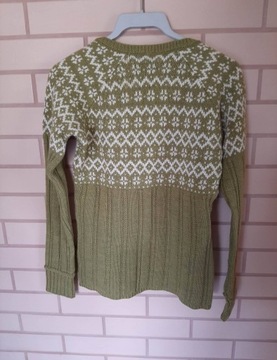 Zielono-biały sweter - Next - rozmiar 10 / 38 / S