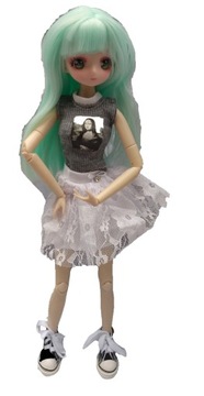 RUCHOMA LALKA ANIME SYLWETKA TYPU BARBIE 30 cm KOLOROWE WŁOSY