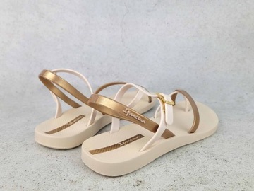 IPANEMA FASHION SANDAL VIII SANDAŁY PLAŻOWE MIEJSKIE DAMSKIE BEŻOWE ZŁOTE